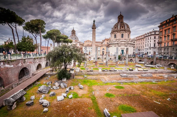 Fórum Romano, vista do Capitólio em Rom — Fotografia de Stock