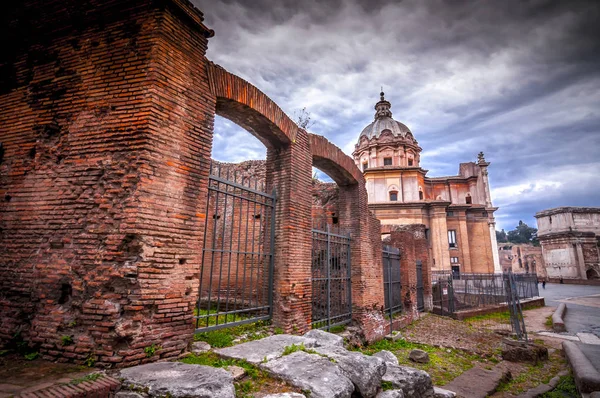 Roman Forum, widok z Capitolium Hill w ROM — Zdjęcie stockowe