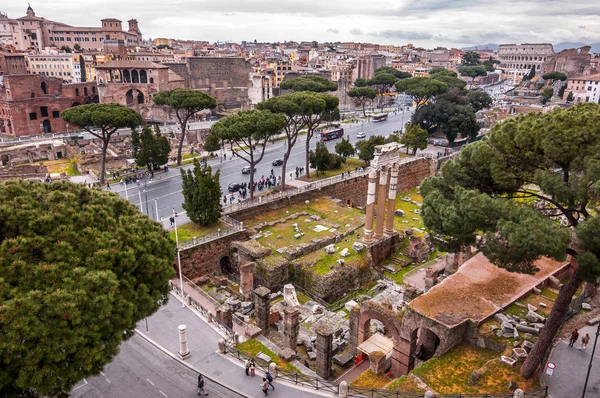 Fórum Romano, vista do Capitólio em Rom — Fotografia de Stock