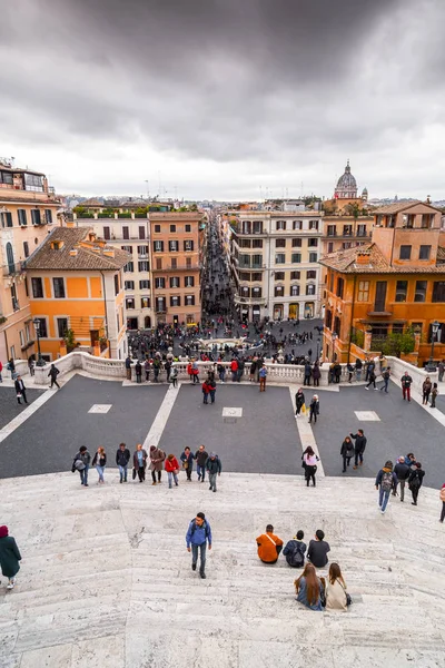 Spaanse trappen op Piazza Spagna, Rome, Italië — Stockfoto
