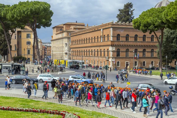 Veduta panoramica su Piazza Venezia a Roma — Foto Stock