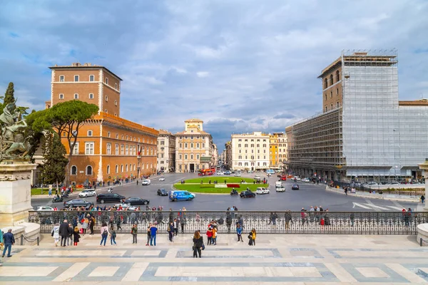 ローマのヴェネツィア広場の街並み図 — ストック写真