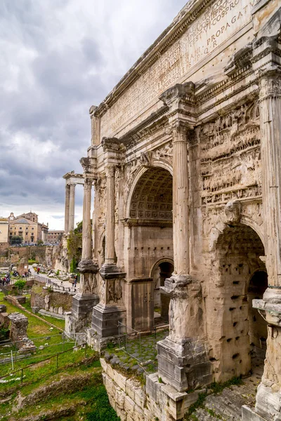 Fórum Romano, vista do Capitólio em Rom — Fotografia de Stock