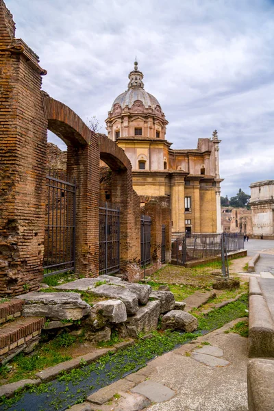 Romeins forum, uitzicht vanaf Capitolium Hill in ROM — Stockfoto