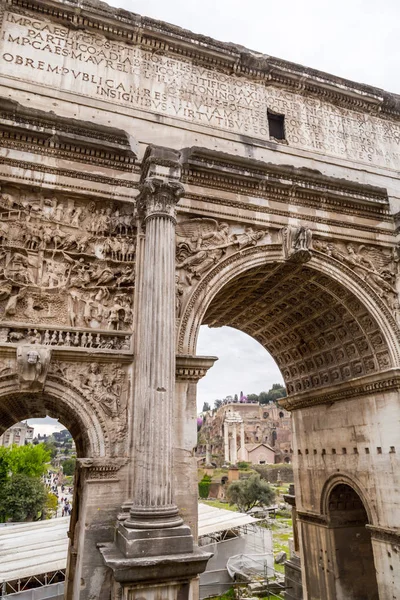 Romeins forum, uitzicht vanaf Capitolium Hill in ROM — Stockfoto