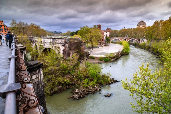 Tiber River Rome, Olaszország — Stock Fotó