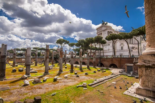 Fórum Romano, vista do Capitólio em Roma — Fotografia de Stock