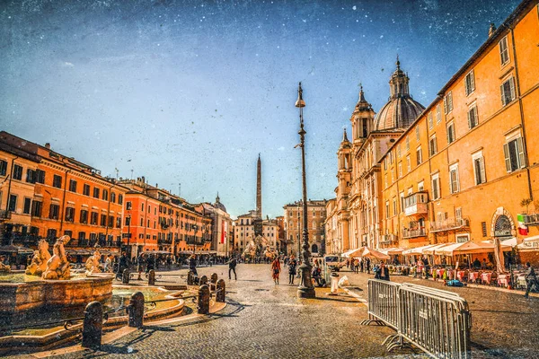 Plac Navona w Rzym, Włochy. — Zdjęcie stockowe