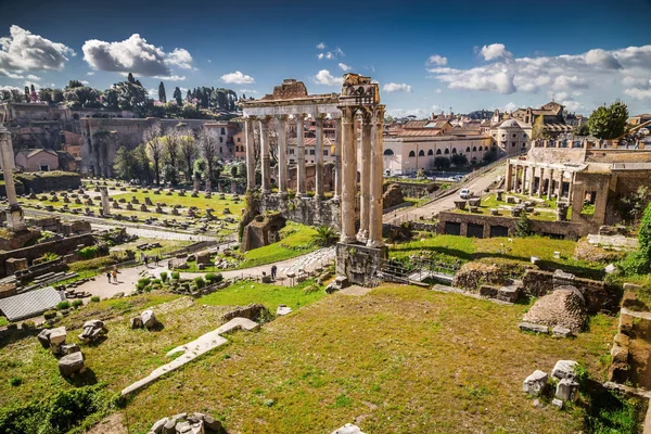 Fórum Romano, vista do Capitólio em Roma — Fotografia de Stock