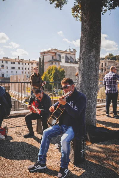 Banda de música executando um concerto público em Roma — Fotografia de Stock