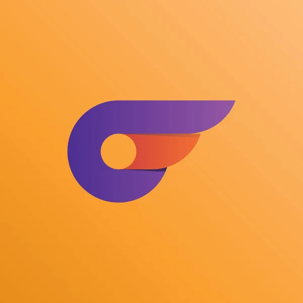 Abstract ronde design element, cirkel icoon met gestileerde vleugel — Stockvector