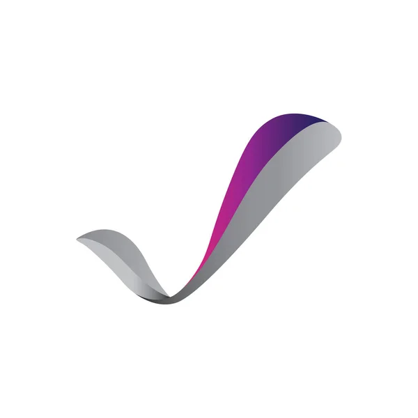 Abstrakcyjny element projektu wstążki, kreatywna ikona wstążki w kształcie litery v — Wektor stockowy