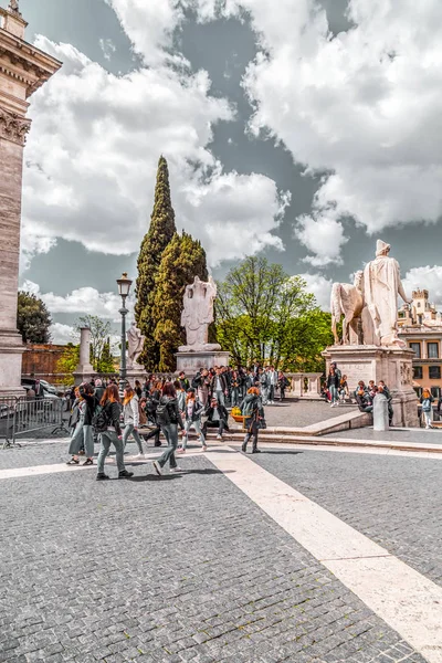 Piazza Campidoglio на Капитолийском холме в Риме — стоковое фото