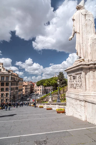 Piazza Campidoglio sul colle Capitolino a Roma — Foto Stock