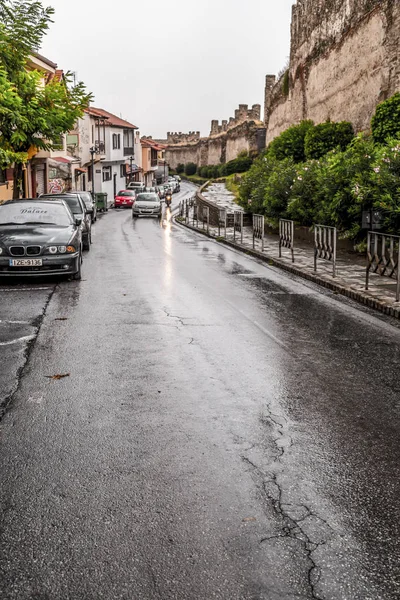 Uitzicht op straat in de oude stad Thessaloniki — Stockfoto