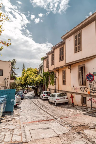 Uitzicht op straat in de oude stad Thessaloniki — Stockfoto