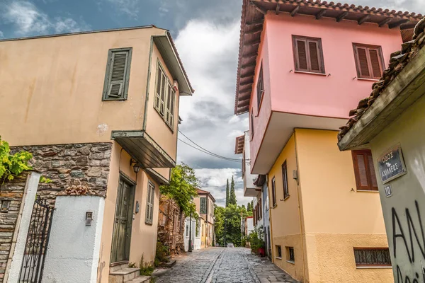 Вид на улицу в старом городе Салоники — стоковое фото