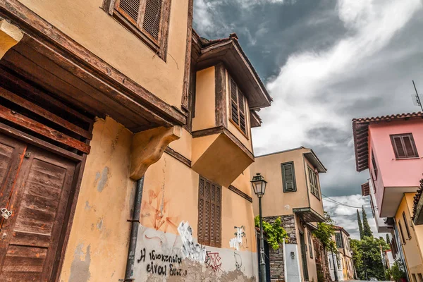 Utcára néző, a régi város a Thesszaloniki — Stock Fotó
