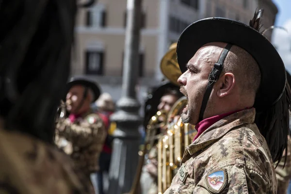 Bersaglieri Army band i Rom — Stockfoto