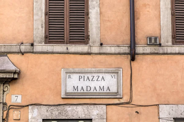 Señal de calle de mármol de Vicolo del Montonaccio —  Fotos de Stock