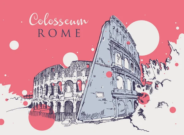 Tekening schets illustratie van het Colosseum — Stockvector