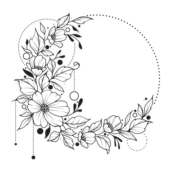 Ilustração floral elegante com espaço de cópia — Vetor de Stock