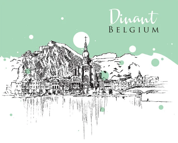 Εικονογράφηση σχεδίου του Dinant, Βέλγιο — Διανυσματικό Αρχείο
