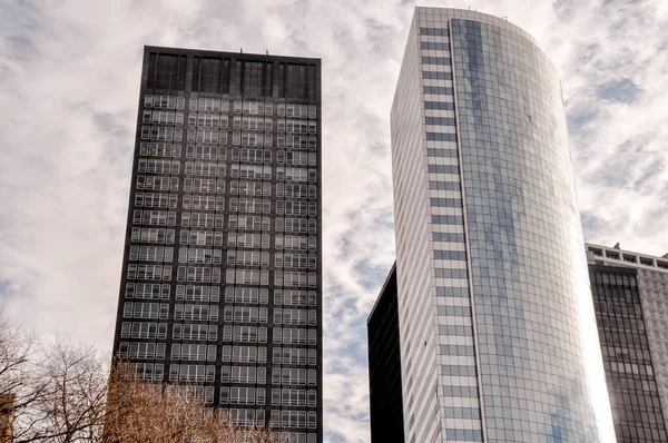 Battery Park Nyc Abd Den Manhattan Daki Gökdelenlerin Görüntüsü — Stok fotoğraf