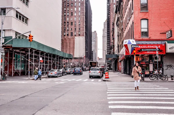 New York City Usa Januari 2019 Street View People Walking — Stockfoto