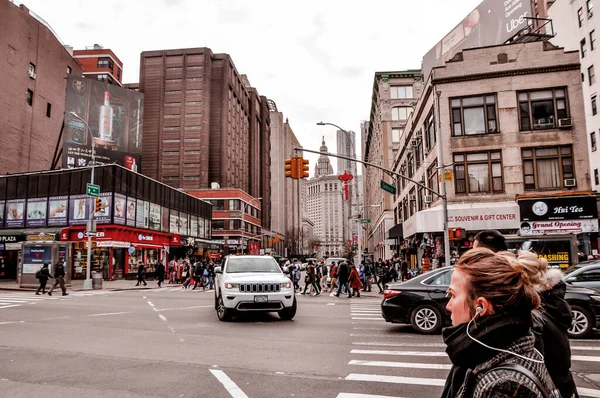 New York City Usa Januari 2019 Street View People Walking — Stockfoto