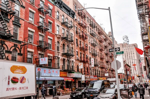 New York City Usa Januari 2019 Street View People Walking — Stockfoto