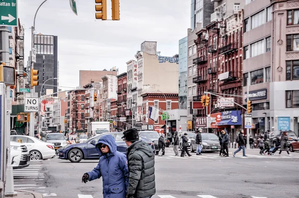 New York City Usa Januari 2019 Street View People Walking — Stockfoto