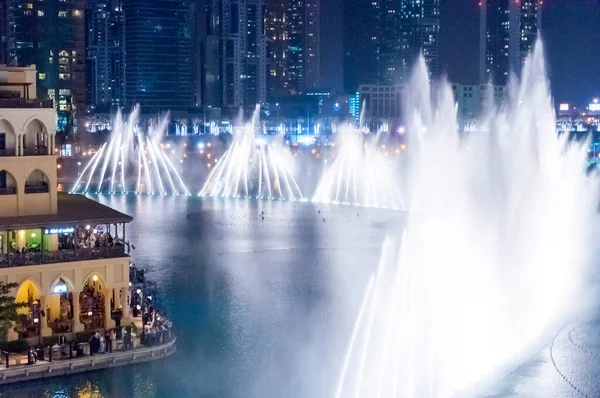 Дубай Оаэ Февраля 2019 Года Танцующий Фонтан Дубая Крупнейшего Мире — стоковое фото