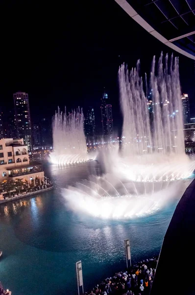 Dubai Oae Feb 2019 Танцювальний Фонтан Дубая Найбільший Світі Фонтан — стокове фото