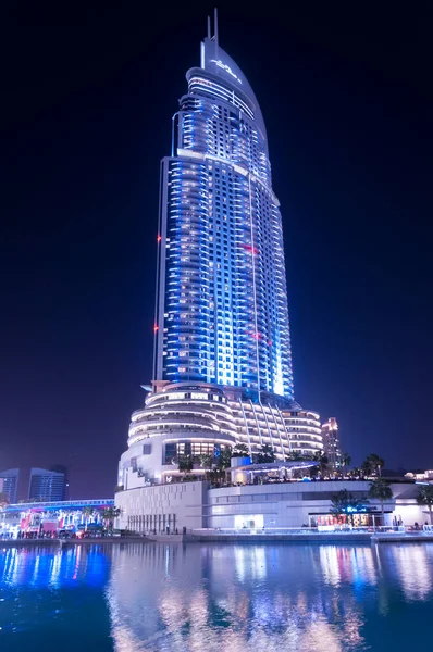 Dubai Uae February 2019 Night View Towers Downtown Dubai Address — Stock Photo, Image