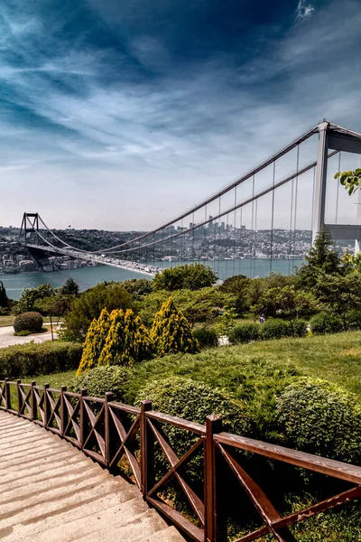 Blick Auf Den Bosporus Und Die Bogazici Brücke Von Otagtepe — Stockfoto