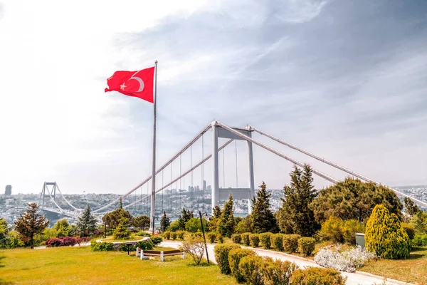 Stanbul Asya Tarafında Gözcü Tepe Parkı Olan Boğaz Otagtepe Den — Stok fotoğraf