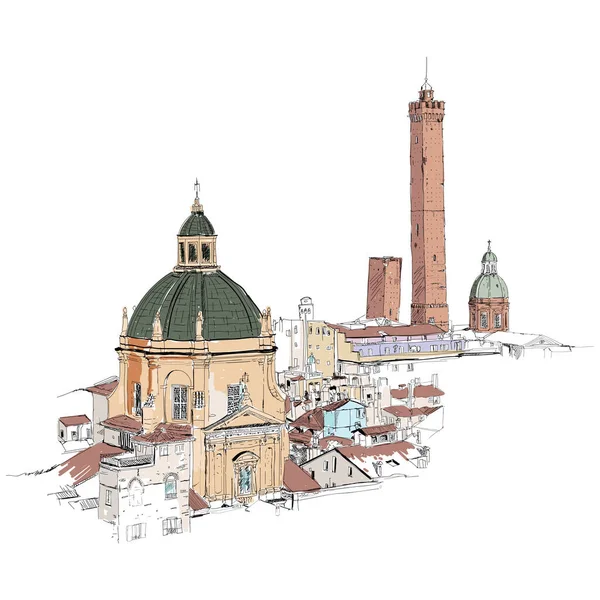 Tekening Illustratie Van Verona Stad Italië — Stockvector