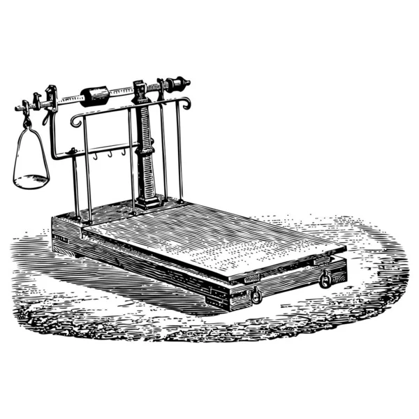 Illustration Vectorielle Style Gravure Vintage Une Balance Mécanique — Image vectorielle