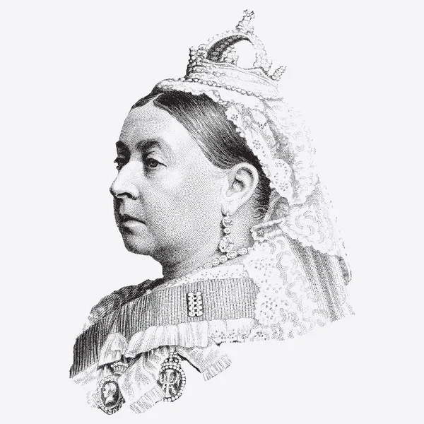 Vintage Engraving Style Vector Illustration Queen Victoria Stock Illustration
