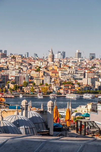 Stambuł Turcja Lipca 2020 Panoramiczny Pejzaż Istambułu Meczetu Sulejmaniye Widokiem — Zdjęcie stockowe