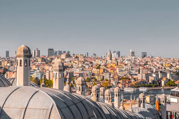 Estambul Turquía Julio 2020 Paisaje Urbano Panorámico Estambul Desde Mezquita —  Fotos de Stock