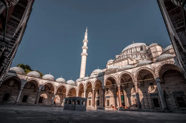 Vista Exterior Mezquita Suleymaniye Situada Tercera Colina Estambul Mezquita Fue —  Fotos de Stock
