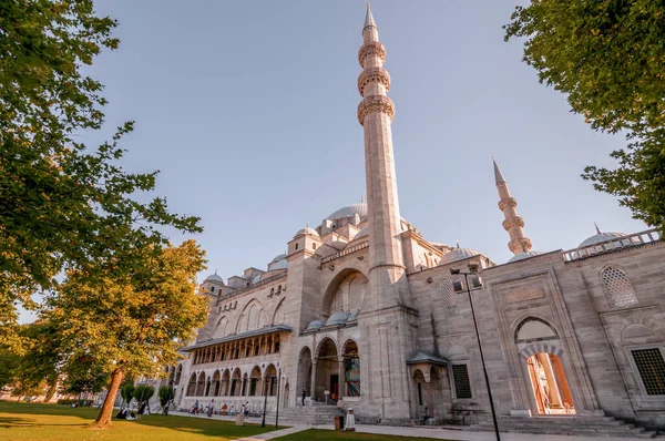 Stambuł Turcja Lipca 2020 Widok Zewnątrz Meczet Suleymaniye Położony Trzecim — Zdjęcie stockowe
