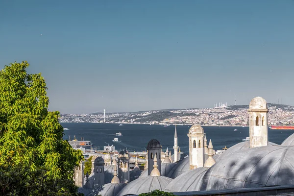 Панорамный Городской Пейзаж Стамбула Мечети Сулеймание Видом Золотой Рог Халич — стоковое фото