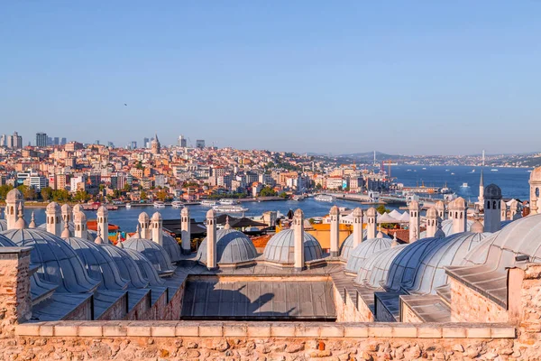 Istanbul Turkey July 2020 Panoramic Cityscape Istanbul Suleymaniye Mosque Overlooking — Stock Photo, Image