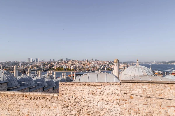 Istanbul Turkey July 2020 Panoramic Cityscape Istanbul Suleymaniye Mosque Overlooking — Stock Photo, Image