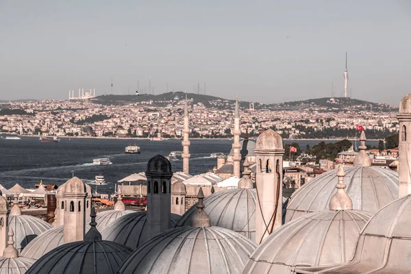 Istanbul Turkey July 2020 Panoramic Cityscape Istanbul Suleymaniye Mosque Overlooking — Stock Photo, Image