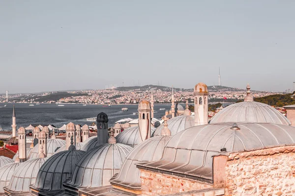 Istanbul Turkey July 2020 Panoramic Cityscape Istanbul Suleymaniye Mosque Overlooking — Stock Photo, Image