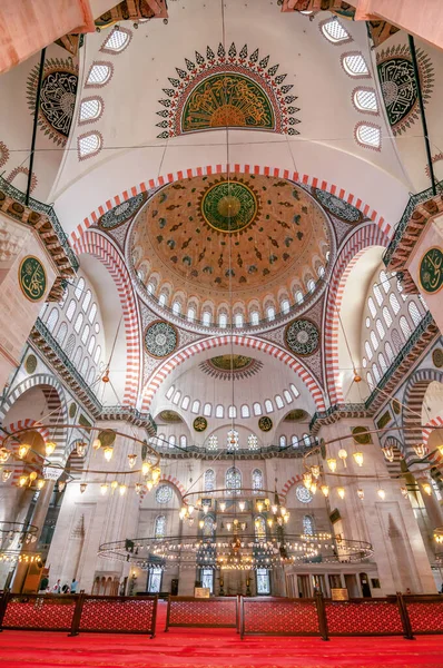 Isztambul Törökország Július 2020 Interior View Suleymaniye Mosque Located Third — Stock Fotó